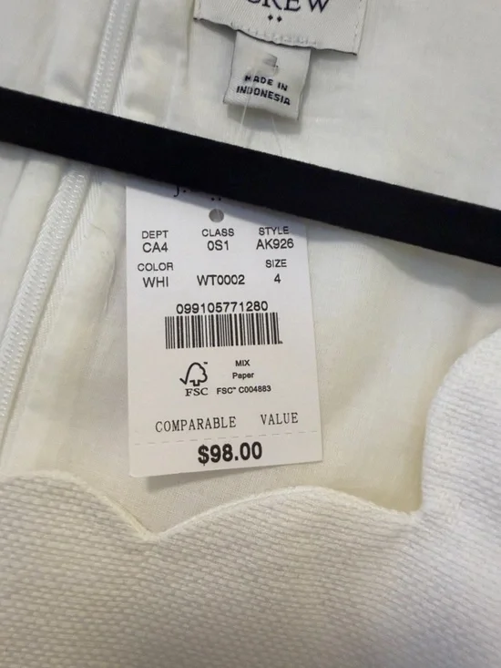 J. Crew White Scallop-Trim Mini Dress - Picture 5 of 5